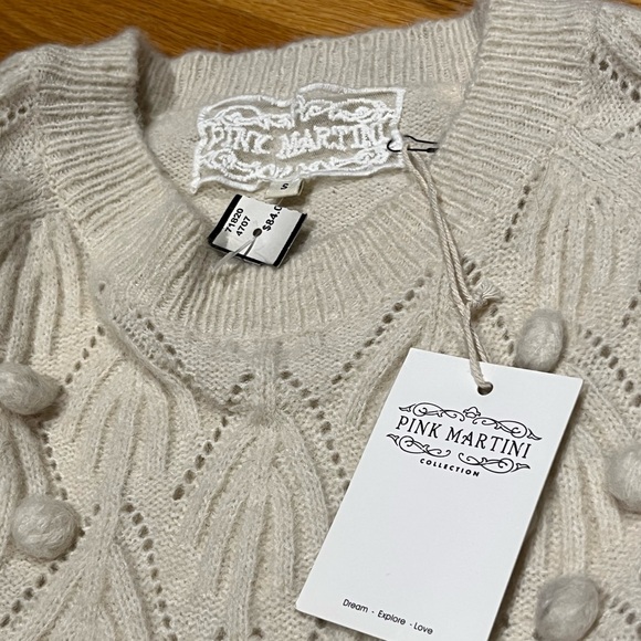 Pink Martini Cream popcorn sweater, Size Smallll - Picture 6 of 7